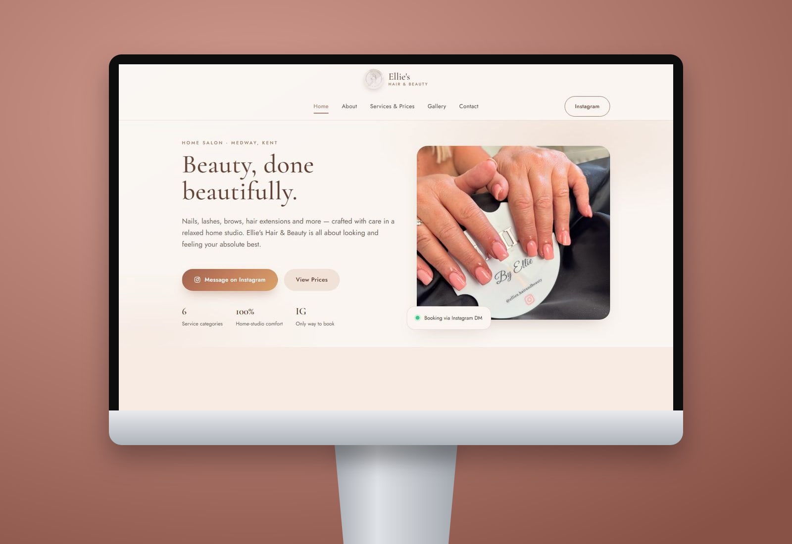 Ellie's Hair & Beauty website