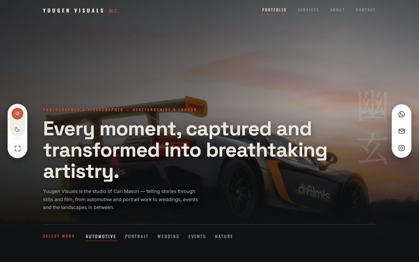Yuugen Visuals website